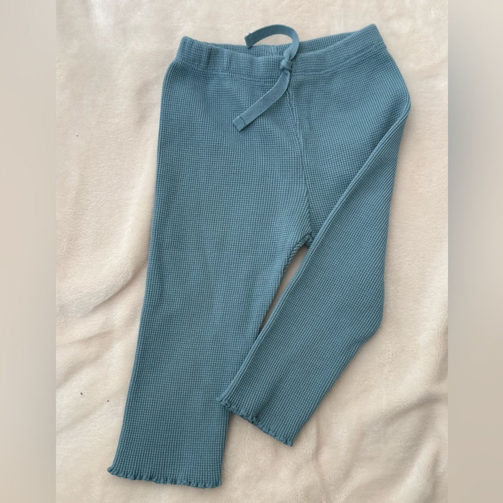 Zara Kids Blue Waffle Knit Leggings